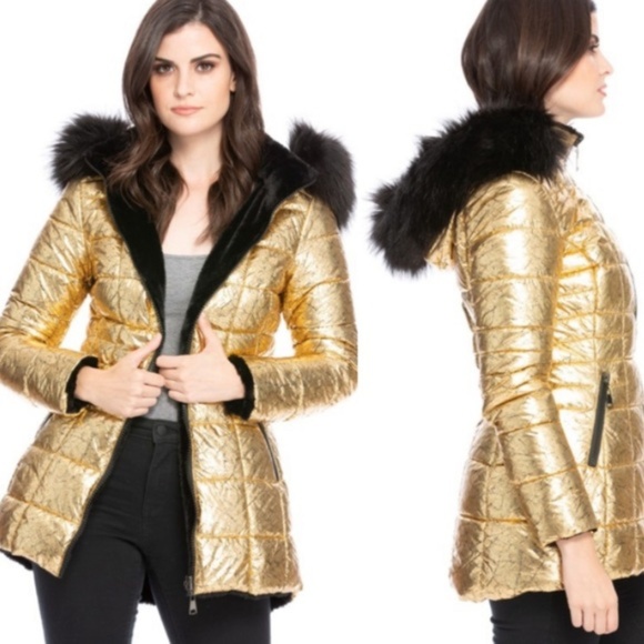 Metallic reversible padded jacket - Picture 2 of 4